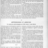 3406 - Page 2969 - Partie professionnelle. Bulletin de l'Actualité. Les cessions de clientèles / Météorologie et médecin. Un médecin météorologiste au XVIIe siècle : Louis Morin