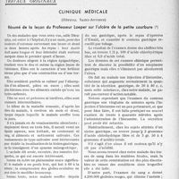 3456 - Page 3015 - Partie scientifique. Travaux originaux. Clinique médicale. Résumé de la leçon du Professeur Loeper sur l’ulcère de la petite courbure