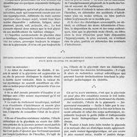 3466 - Page 3025 - Partie scientifique. Travaux originaux. Ce que pratiquement le médecin doit savoir de…. La glycémie comparée à la glycosurie pour le traitement du diabète, d'après le Professeur F. Rathery. Seul l’état de la glycosurie doit servir de base pour le traitement / Certaines circonstances rendent cependant la recherche du sucre sanguin indispensable pour bien traiter un diabétique [G. Fischer]