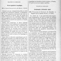 3474 - Page 3033 - Partie scientifique. L'actualité scientifique. Les sociétés savantes. Paris. Académie de médecine. Fièvre typhoïde et coquillages, 1-10-35 / Société de chirurgie. Lymphangite péritonéale aiguë, 3-7-1935