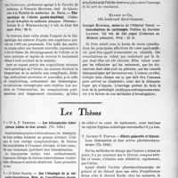 3476 - Page 3035 - Partie scientifique. L'actualité scientifique. Les livres. Thérapeutique de l’ulcère gastro-duodénal, par Jean Gatellier, Gaston doin et Cie / Les thèses. Les hémoptysies tuberculeuses isolées et leur avenir, par Dr A, P. Tempier (Th. 1935) / Sur l’étiologie de la stomatite bismuthique, Rôle de l’insuffisance rénale, par Dr Henry Gabès (Th. 1935) / Consultations de cardiologie, par Georges Marchal. Masson et Cie. Saint Germain / Ethers gaïacolés et thiocol. Leur élimination et leur action pharmacodynamique, par Docteur P. Febvre (Th. 1935)
