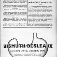 3518 - Page VII-3073 - Renseignements / Dernières Nouvelles. L'association générale des médecins de France