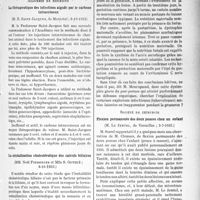 3542 - Page 3097 - Partie scientifique. L’Actualité scientifique. Les sociétés Savantes. Paris. Académie de médecine. La thérapeutique des infections aiguës par le carbone intraveineux, (8-10-1935) / La cristallisation cholestérolique des calculs biliaires, (8-10-1935) / Carence maternelle et carence fœtale, (1-10-1935) / Société de chirurgie. Flexion permanente des deux pouces chez un enfant, (3-7-1935)