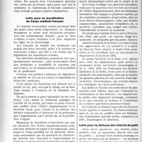 3639 - Page 3176 - Partie professionnelle. Le mouvement syndicaliste en 1935. Lutte pour le mieux-être de la profession / Lutte pour la moralisation du Corps médical Français / Lutte pour la défense des intérêts du public