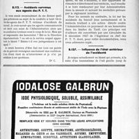 3654 - Page XXXV-3185 - Cabinet breitel et goret. Cessions de clientèles médicales. Extrait du Répertoire / Accidents survenus aux agents des P. T. T / Influence de l’état antérieur de l’accidenté