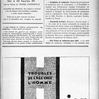 3670 - Page VII-3197 - Demandes et offres / Dernières nouvelles. Académie de médecine / Académie de médecine / Université de Paris / Prix Nobel de médecine pour 1935