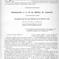 3687 - Page 3214 - Partie scientifique. Travaux originaux. Les albuminuriques, Par Maurice Dérot / introduction à la vie de médecin de campagne vingt-deuxième lettre. N’oublions pas de nous informer de la dernière selle, par M. le Docteur Camescasse