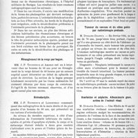 3699 - Page 3226 - Partie scientifique. L’Actualité scientifique. Les Sociétés Savantes. Toulouse. Société de médecine, chirurgie et pharmacie. Lésions osseuses des extrémités dans les rhumatismes chroniques / Étranglement de la verge par bague / Ectrodactylie / Leucoplasie de la langue et des joues guérie par diathermo-coagulation / Tumeur du caecum et du côlon guérie par radiothérapie profonde / Scarlatine et néphrite. Albuminurie grave, action de l’extrait rénal