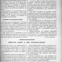 3706 - Page 3233 - Partie professionnelle. Bulletin de l’Actualité. La pratique illégale du colportage en pharmacie constitue un danger pour les médecins, les pro pharmaciens, les pharmaciens et pour la santé publique / Médecin marié à une pharmacienne
