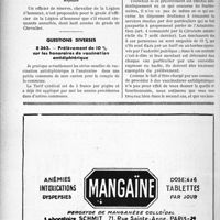 3731 - Page 3258-LXIV - Correspondance. Questions médico-militaires. Proposition pour le grade d’officier de la Légion d’honneur / Questions diverses. Prélèvement de 1O % sur les honoraires de vaccination antidiphtérique