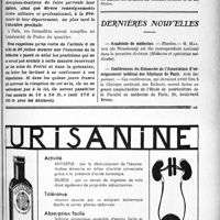 3742 - Page VII-3265 - Demandes et offres / Dîner du « Concours Médical » / Dernières nouvelles. Académie de médecine / Conférences du dimanche de l'Association d’enseignement médical des hôpitaux de Paris
