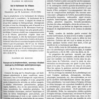 3766 - Page 3289 - Partie scientifique. L'Actualité Scientifiques. Les Sociétés Savantes. Paris. Académie de médecine. Sur le traitement du tétanos, (15-10-1935) / Académie des sciences. Remarques sur la streptococcémie, nouveaux résultats donnés par la sérothérapie antistreptococcique, 21-10-1935)