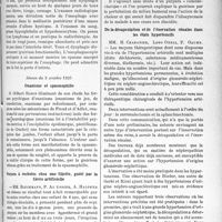 3768 - Page 3291 - Partie scientifique. L'Actualité Scientifiques. Les Sociétés Savantes. Paris. Société médico-chirurgicale des hôpitaux libres, Séance du 3 juillet 1935. Curieuse histoire d’un abcès médiastin postérieur, Séance du 3 octobre 1935 / Onanisme et spasmophilie / Purpura à rechutes chez une fillette, guéri par la fièvre artificielle / De la décapsulation et de l’énervation rénale dans les états hypertensifs
