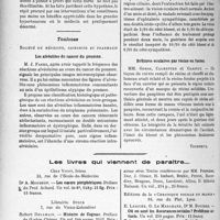 3769 - Page 3292 - Partie scientifique. L'Actualité Scientifiques. Les Sociétés Savantes. Paris. Société médico-chirurgicale des hôpitaux libres, Séance du 3 juillet 1935. De la décapsulation et de l’énervation rénale dans les états hypertensifs / Toulouse. Société de médecine, chirurgie et pharmacie. Les alvéolites du cancer du poumon / Corps étranger intra-oculaire et ophtalmie sympathique / Brûlures oculaires par résine en fusion / Les livres qui viennent de paraître