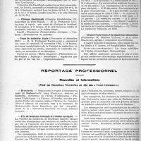3793 - Page 3316 - Partie professionnelle. Faculté de médecine de Paris. Enseignement et actes de la Faculté / Reportage professionnel. Nouvelles et Informations. Nécrologie [Mademoiselle Anna Gamilton] / Prix de médecine coloniale et d’études exotiques