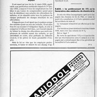 3799 - Page 3322-LX - Correspondance. Questions diverses. Affiliation aux Caisses de compensation des allocations familiales / Le prélèvement de 10% sur les honoraires des médecins de chemins de fer