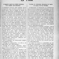 3836 - Page 3355 - Partie scientifique. L’Actualité scientifique. La Presse. Le diagnostic rapide des troubles humoraux de la maladie poste-opératoire [(La Presse Médicale, 9 octobre 1935)] / A propos du traitement chirurgical du cancer du larynx et de ses résultats [(Bordeaux chirurgical, octobre 1935)]