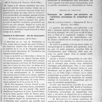 3838 - Page 3357 - Partie scientifique. L’Actualité scientifique. Les Sociétés Savantes. Paris. Académie de médecine. Recherches sur la pression moyenne, (22-10-1935) / Diminution de la tuberculose : rôle des dispensaires, (22-10-1935) / L’urotropine dans la fièvre bilieuse hémoglobinurique, (15-10-1935) / Société de chirurgie. Traitement des phlébites poste-opératoires par l’infiltration novocainique du sympathique lombaire, (10-7-1935)