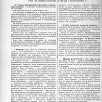 3865 - Page 3384 - Partie professionnelle. Reportage professionnel. Nouvelles et Informations. Ier Congrès international d’anthropologie et psychologie criminelle / Sorbonne / L’Office central des œuvres de bienfaisance / Chemins de fer P. L. M
