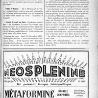 3886 - Page VII-3401 - Dernières Nouvelles. Académie de médecine / Collège de France / Faculté de droit de Paris / XVIe Salon des médecins et du Corps médical