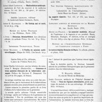 3914 - Page 3429 - Partie scientifique. L’Actualité scientifique. Les Livres. Les livres qui viennent de paraître... / Grossesse et formes anatomo-cliniques de la tuberculose pulmonaire, par Docteur Charles Léonardi, Gaston Doin et Cie, éditeurs, Paris / Tous les régimes alimentaires, par Louis Gaillon, N. Maloine, éditeur
