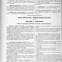 3937 - Page 3452 - Partie professionnelle. Hôpitaux de l’assistance publique de Paris. Enseignement, concours, avis divers / Reportage professionnel. Nouvelles et Informations. Congrès de Montréal de 1936 / Un Congrès de neurologie à Néris, en 1936 / Hôpitaux de Marseille. Répartition des services