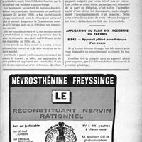 3944 - Page LXI-3459 - Correspondance. Questions diverses. Le prélèvement de 10% ne s’applique pas aux sommes versées à l’hôpital pour ses médecins / Application du tarif des accidents du travail. Appareil plâtré pour fracture d’un pouce