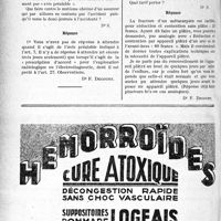 3947 - Page 3462-LXIV - Correspondance. Application du tarif des accidents du travail. Avis préalable et prescription d’accord / Appareil plâtré pour fracture de métacarpien