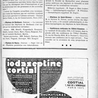 3960 - Page IX-3471 - Dernières nouvelles. Société Française de gynécologie / Hôpitaux de Bordeaux. Internat / Hôpitaux de Nancy / Hôpitaux de Grenoble / Hôpitaux de Saint-Étienne / Conférences médicales de l’Hôtel Chambon