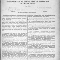 3972 - Page 3479 - Partie scientifique. Travaux originaux. Intoxication par le gas-oil, chez un conducteur de moteur diesel, Par MM. Pierre Oury, Laroderie et Bouchara