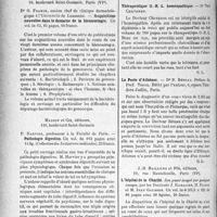 4013 - Page 3502 - Partie scientifique. L'actualité scientifique. Les Livres. Acquisitions nouvelles dans le domaine de la blennorragie, par Dr G. Franck, Amédée Legrand, éditeur, Paris (VIe). Pathologie digestive, par P. Harvier, Masson et Cie, éditeurs / Thérapeutique O. -R. -L. homéopathique, par Dr Paul Chavanon, Imprimerie Saint-Denis, Niort / La Peste d’Athènes, par Dr P. Béteau, Édité par l'auteur, Paris / L’hôpital de la Charité, par les Docteurs J. Ramadier, H. Flurin et M. Ivan Gaussen, J. -B. Baillière et Fils, éditeur, Paris (VIe)