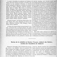 4027 - Page 3510 - Partie professionnelle. Nos réunions médicales. Les médecins de Toulouse à Paris / Remise de la médaille du Docteur Crouzon, médecin des hôpitaux, membre de l’Académie de médecine