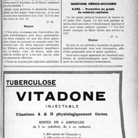 4044 - Page LVII-3523 - Correspondance. Application du tarif des accidents du travail. A propos du cumul interdit, ne pas confondre « intervention » et « pansement » / Questions médico-militaires. Promotion au grade de médecin capitaine