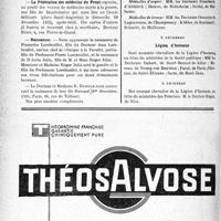 4057 - Page 3532-X - Dernières nouvelles. Dispensaires antituberculeux de l’Isère / Médaille du Prof. Couvelaire / La Fédération des médecins du Front / Naissances / A travers l’officiel. Médailles d’honneur de l’Assistance publique / Légion d’honneur