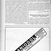 4059 - Page 3534-XII - A travers l’officiel. Réponses des ministres aux questions des parlementaires. Libre choix du médecin par les pupilles de l’Assistance assurés sociaux / Situation des enfants des étrangers naturalisés qui veulent exercer des fonctions publiques / Différence entre le diplôme d’État et le diplôme d’Université de chirurgien-dentiste