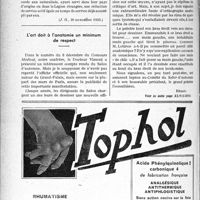 4061 - Page 3536-XIV - A travers l’officiel. Réponses des ministres aux questions des parlementaires. Service militaire d’un docteur en médecine naturalisé / L’art doit à l’anatomie un minimum de respect