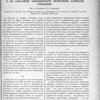 4064 - Page 3539 - Partie scientifique. Les fausses syphilis gommeuses ulcérées et les capillarites thrombosantes nécrogènes ulcéreuses syphiloïdes, par le Professeur H. Gougerot