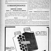 4099 - Page 3574-XLVIII - A travers l’officiel. Pathologie du dos / Correspondance. Questions diverses. Vérification des diplômes / Prélèvement sur un traitement