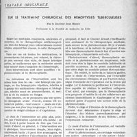 4132 - Page 3599 - Partie scientifique. Travaux originaux. Sur le traitement chirurgical des hémoptysies tuberculeuses, par le Docteur Jean Minet