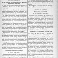 4150 - Page 3609 - Partie scientifique. L'actualité scientifique. Les Sociétés Savantes. Paris. Académie de médecine. Sur les conditions de vente des produits caustiques destinés aux nettoyages, (19-11-1935) / La législation relative aux coquillages, (5-11-1935) / Académie de chirurgie. Diagnostic de la rate mobile, (16-10-1935) / Endothéliome de l’articulation du cou-de-pied, (16-10-1935)