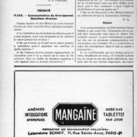 4201 - Page 3640-LIV - Correspondance. Application du tarif des accidents du travail. Fracture « épiphysaire » des deux os de l’avant-bras / Fiscalité. Communication du livre-journal. Questions diverses