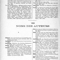 4245 - Page 3674 - Table des matières contenues dans le «Concours Médical». Année 1935. Partie Professionnelle / Noms des auteurs