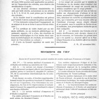 4351 - Page 5054 - Lutte antituberculeuse. Décret du 20 novembre 1934 relatif à l’application au personnel du corps de l’inspection des colonies des dispositions de la loi du 18 avril 1931 sur les congés de longue durée pour tuberculose / Ministère de l'Air. Décret de 27 février 1935 portant création de centres médicaux d’examens et d’études