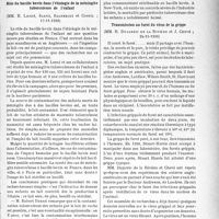 0030 - Page 29 - Partie scientifique. L'actualité scientifique. Les Sociétés Savantes. Paris. Académie de médecine. Rôle du bacille bovin dans l’étiologie de la méningite tuberculeuse de l’enfant, (17-11-1936) / Transmission au furet du virus de la grippe, (24. -11-1936)
