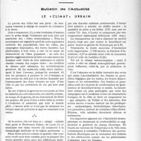 0034 - Page 33 - Partie professionnelle, Hygiène, Assistance, Mutualité, Intérêts corporatifs, Variétés. Bulletin de l’Actualité. Le «climat» urbain