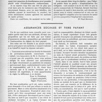0037 - Page 36 - Partie professionnelle, Hygiène, Assistance, Mutualité, Intérêts corporatifs, Variétés. Bulletin de l’Actualité. Application des lois du travail dans les hôpitaux publics / Assurances sociales et tiers payant