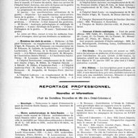 0049 - Page 48 - Partie professionnelle, Hygiène, Assistance, Mutualité, Intérêts corporatifs, Variétés. Hôpitaux de l'assistance publique de Paris. Enseignement, concours, avis divers / Reportage professionnel. Nouvelles et Informations. Nécrologie [Docteur Emile Emery] / Oeuvre antituberculeuse de Saint-Nazaire. / Thèses de la Faculté de médecine de Bordeaux