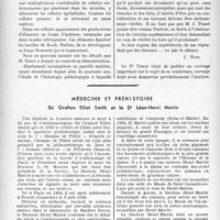 0075 - Page 74 - Propos du jour. La tuberculose serait autogène et le bacille de koch serait formé par les tissus malades ! [J. Noir] / Médecine et préhistoire, Sir Grafton Elliot Smith et le Dr Léon-Henri Martin [J. Noir]