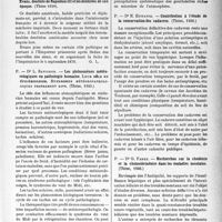 0098 - Page 97 - Partie scientifique. L'actualité scientifique. Les Thèses. Le Docteur Thomas W. Evans, dentiste de napoléon III et les dentistes de son époque, par Dr Charenton (Thèses 1936) / Les phénomènes météorologiques en pathologie humaine, leur rôle en épidémiologie. Syndromes météoropathologiques proprement dits; par Dr L. Savignon (Thèses 1935) / Contribution à l’étude de la conservation des cadavres; par Dr E. Epifanie (Thèses 1936) / Recherches sur la cholémie et la cholestérinémie dans les maladies mentales, par Dr G. Fabre (Thèses 1936)