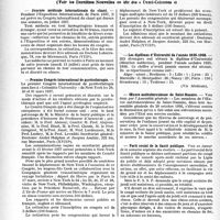 0117 - Page 116 - Partie professionnelle, Hygiène, Assistance, Mutualité, Intérêts corporatifs, Variétés. Reportage professionnel. Nouvelles et Informations. Journée médicale internationale du chant / Premier Congrès international de pyrétothéraple / Les diplômes d’Université de l’année 1935-1936 / Oeuvre antituberculeuse de Saint-Nazaire / Parti social de la Santé publique